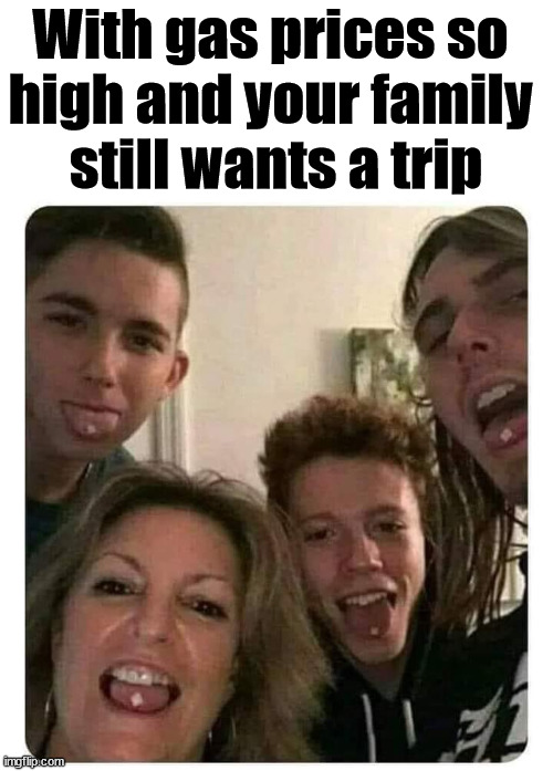 Acid trip | With gas prices so 
high and your family 
still wants a trip | image tagged in dark humor | made w/ Imgflip meme maker