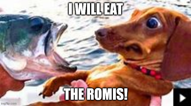 OH MY GOD | I WILL EAT; THE ROMIS! | image tagged in oh my god | made w/ Imgflip meme maker