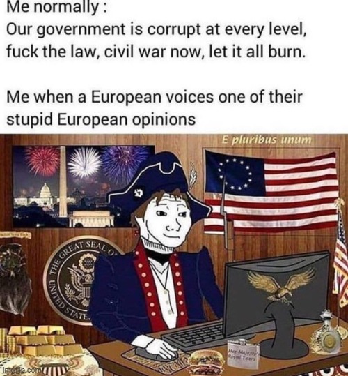 Silly Europeans | image tagged in usa,europe,political humor,patriotism,opinions | made w/ Imgflip meme maker