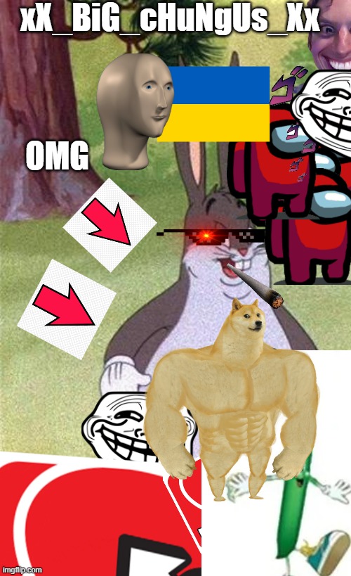 my first shitpost | xX_BiG_cHuNgUs_Xx; OMG | image tagged in shitpost,chungus,big chungus | made w/ Imgflip meme maker