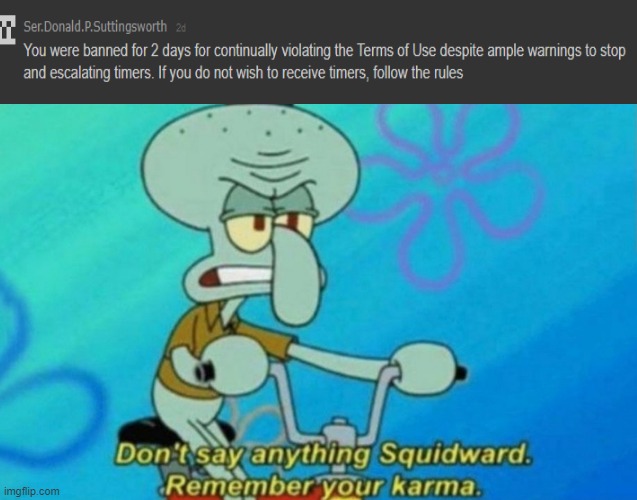 hm | image tagged in squidward remembers his karma | made w/ Imgflip meme maker