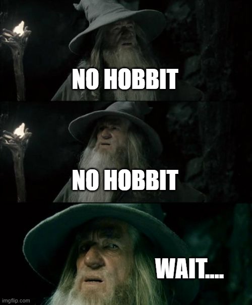 Where is that Hobbit... | NO HOBBIT; NO HOBBIT; WAIT.... | image tagged in memes,confused gandalf,gandalf and hobbit,gandalf hobbit | made w/ Imgflip meme maker