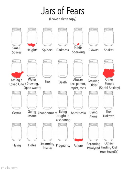 Jar of fears clear version | image tagged in jar of fears clear version | made w/ Imgflip meme maker