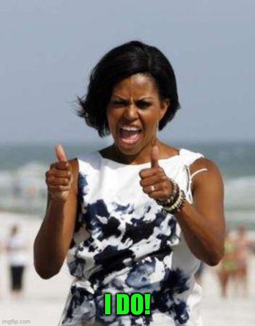 Michelle Obama Approves | I DO! | image tagged in michelle obama approves | made w/ Imgflip meme maker