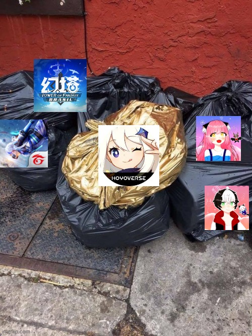 yes, my game is trash. but still better than some others | image tagged in golden trash bag | made w/ Imgflip meme maker