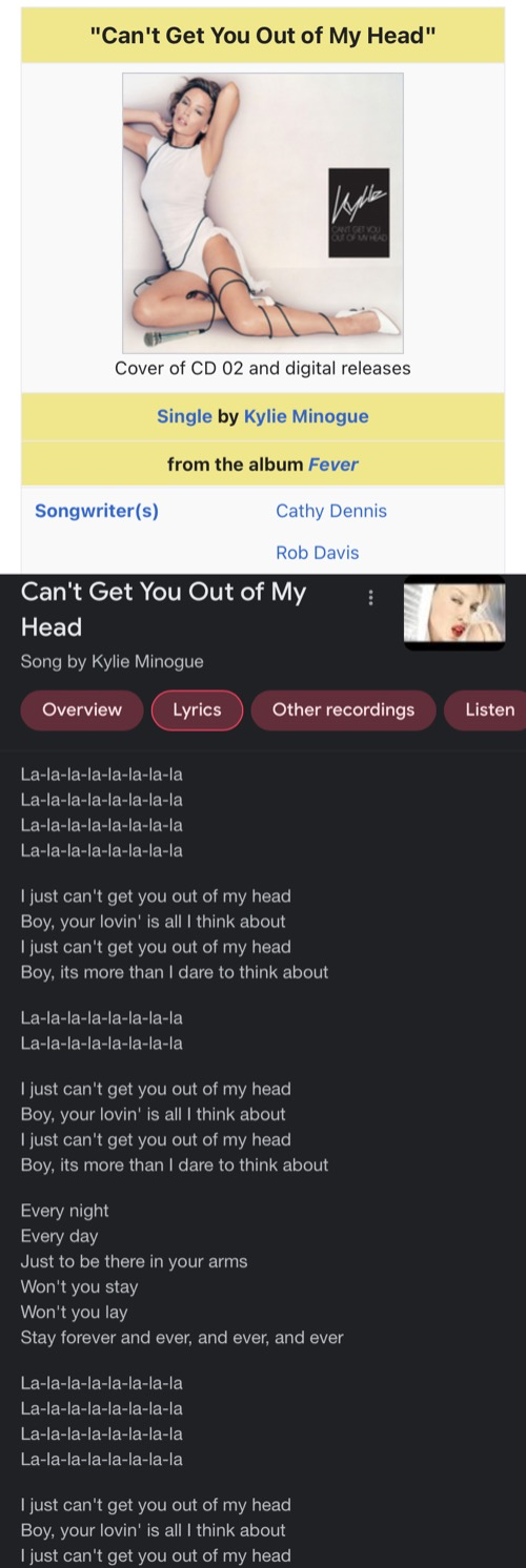 Kylie I just can’t get you out of my head lyrics Blank Meme Template