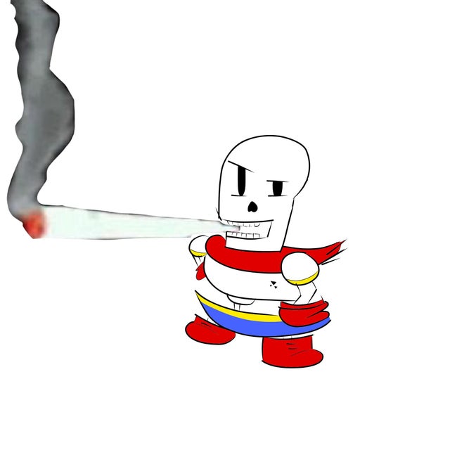 Papyrus smokes a fat blunt Blank Meme Template