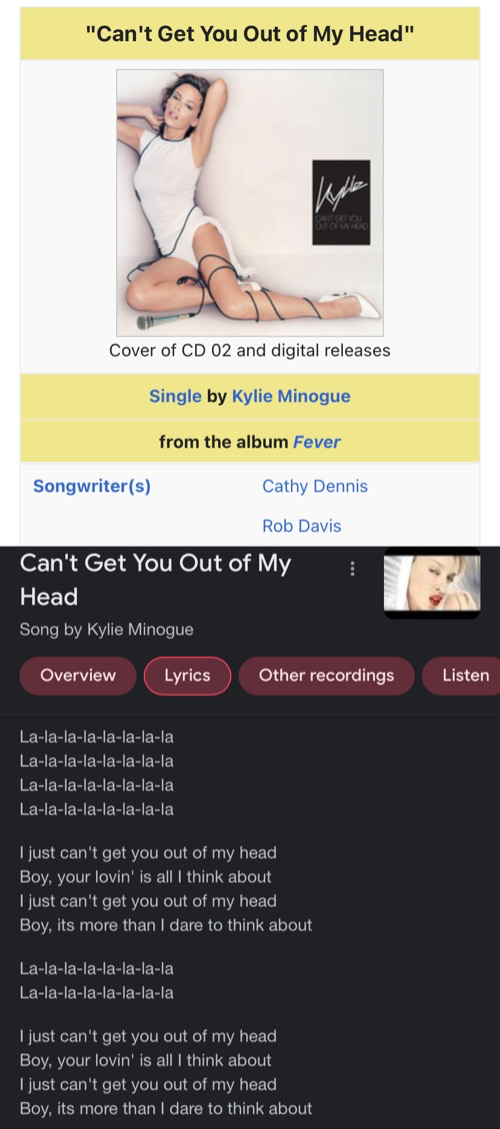 Kylie I just can’t get you out of my head lyrics Blank Meme Template