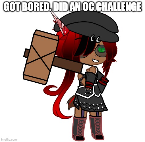 Here we go, Cherry Choco Cookie (details in comments) | GOT BORED. DID AN OC CHALLENGE | image tagged in cookie run oc,lmao she looks emo,no this isnt red velvets sister,looks like it tho,why are you reading this,from an oc challenge | made w/ Imgflip meme maker