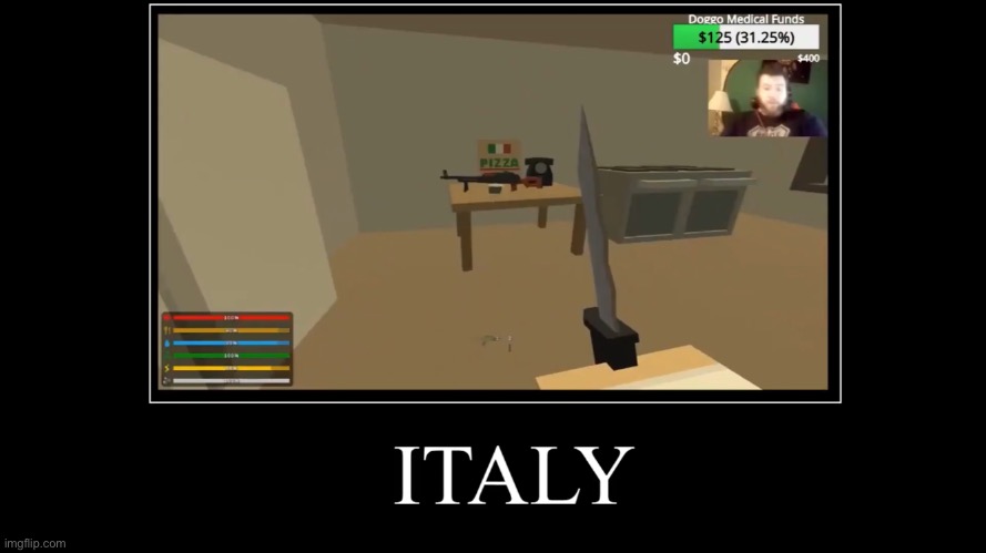 only in italy can you find machine guns in pizza | image tagged in shitpost status | made w/ Imgflip meme maker