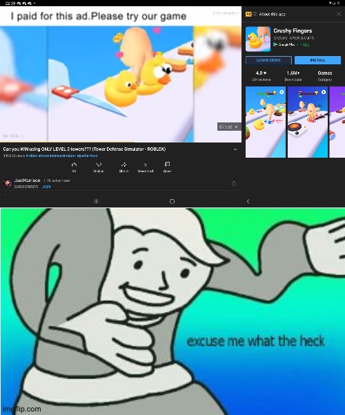 hol up | image tagged in youtube ads | made w/ Imgflip meme maker