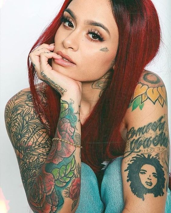 beautifull tattooed girl Blank Meme Template
