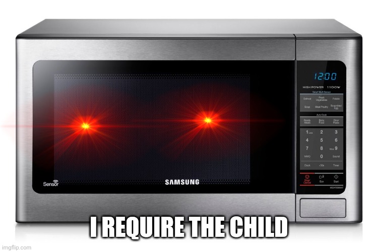 microwave | I REQUIRE THE CHILD | image tagged in microwave | made w/ Imgflip meme maker