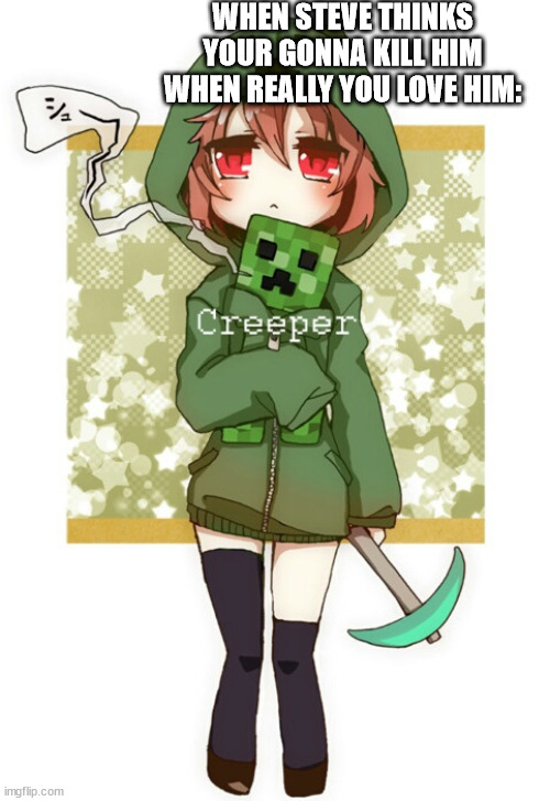 minecraft creeper girl and steve