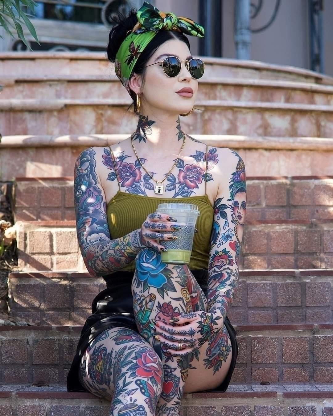 High Quality Tattooed girl Blank Meme Template