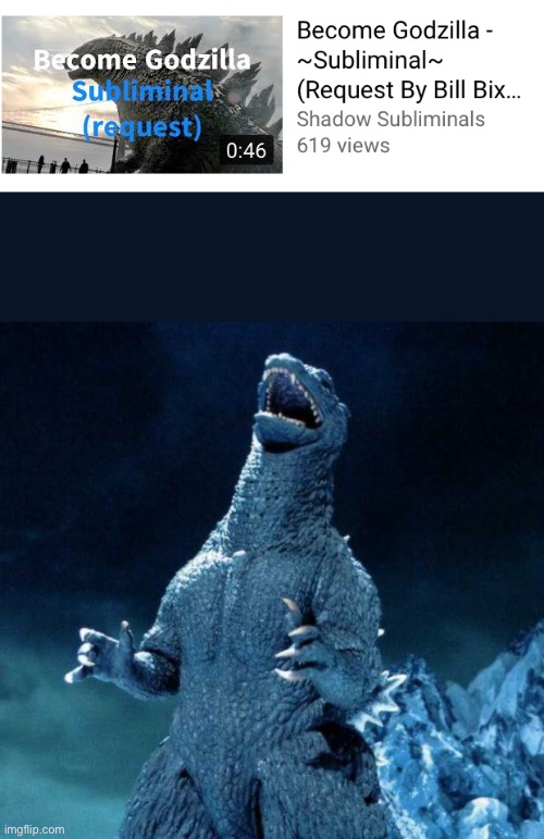 YouTube is my new favorite toy... | image tagged in laughing godzilla,subliminal,youtube | made w/ Imgflip meme maker