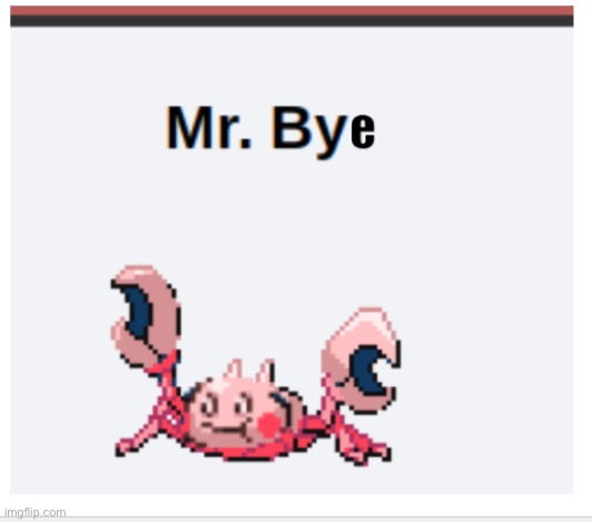 Mr. Bye | image tagged in mr bye | made w/ Imgflip meme maker