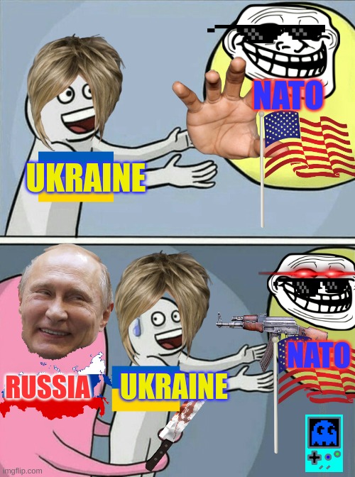 Running Away Balloon | NATO; UKRAINE; NATO; RUSSIA; UKRAINE | image tagged in memes,running away balloon | made w/ Imgflip meme maker