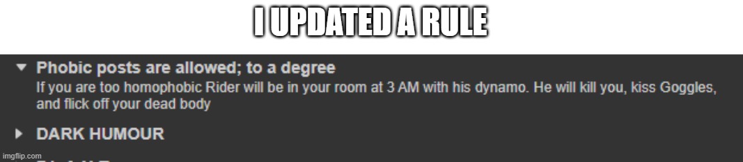 e | I UPDATED A RULE | made w/ Imgflip meme maker