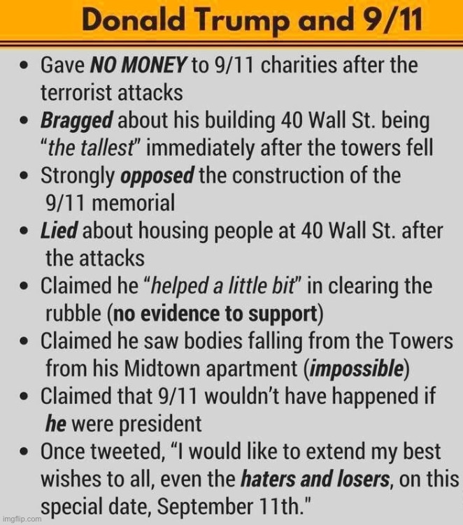Trump lies about 9/11 | image tagged in trump lies about 9/11 | made w/ Imgflip meme maker