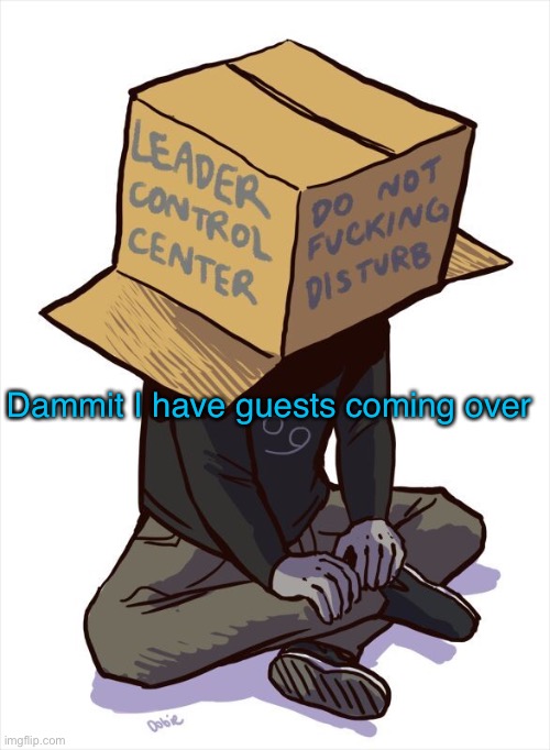 Don’t mind the box | Dammit I have guests coming over | image tagged in karkat | made w/ Imgflip meme maker