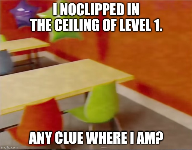 I NOCLIPPED IN THE CEILING OF LEVEL 1. ANY CLUE WHERE I AM? | image tagged in the backrooms,fun,now this is an avengers level threat,bernie i am once again asking for your support,grumpy cat,pizza | made w/ Imgflip meme maker