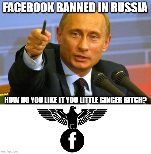 How does it feel...to be on your own... | FACEBOOK BANNED IN RUSSIA; HOW DO YOU LIKE IT YOU LITTLE GINGER BITCH? | image tagged in facebook nazis,funny memes,russia,mark zuckerberg,politics,vladimir putin | made w/ Imgflip meme maker