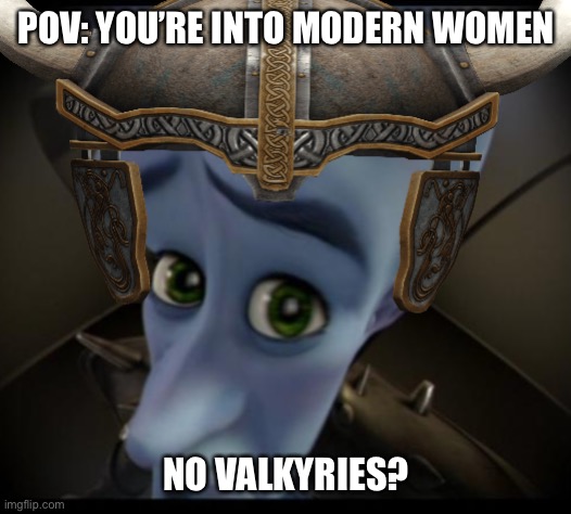 I said so, so it must be true | POV: YOU’RE INTO MODERN WOMEN; NO VALKYRIES? | image tagged in no valkyries | made w/ Imgflip meme maker