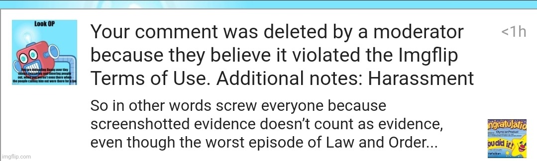 Nah that's bs. I didn't "harass" anyone they're upset I know what a counter argument is | made w/ Imgflip meme maker
