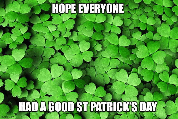 St Patricks Day | HOPE EVERYONE; HAD A GOOD ST PATRICK’S DAY | image tagged in st patricks day | made w/ Imgflip meme maker