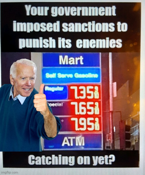 Biden Sanctions punish you | image tagged in joe biden | made w/ Imgflip meme maker
