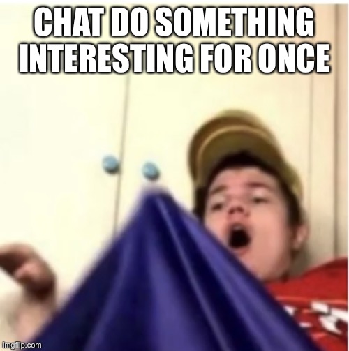 Alfaoxtrot mega boner | CHAT DO SOMETHING INTERESTING FOR ONCE | image tagged in alfaoxtrot mega boner | made w/ Imgflip meme maker