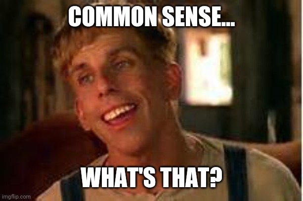 Simple Jack | COMMON SENSE... WHAT'S THAT? | image tagged in simple jack | made w/ Imgflip meme maker