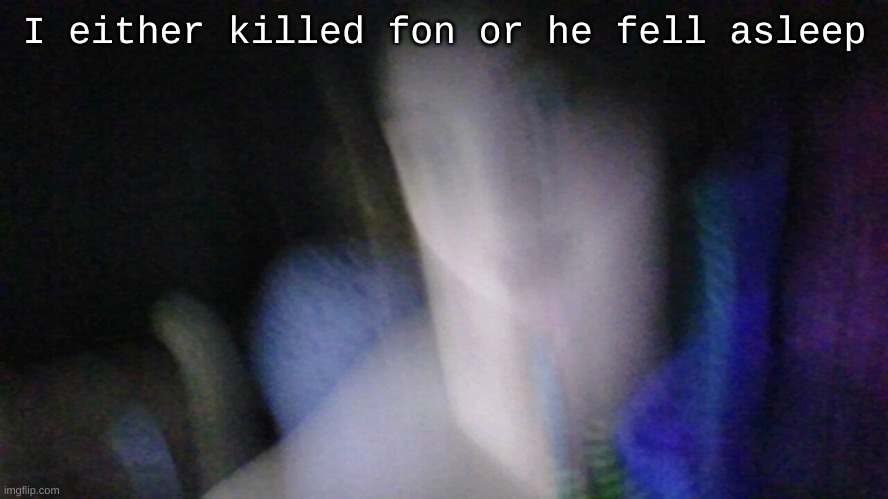 I either killed fon or he fell asleep | made w/ Imgflip meme maker