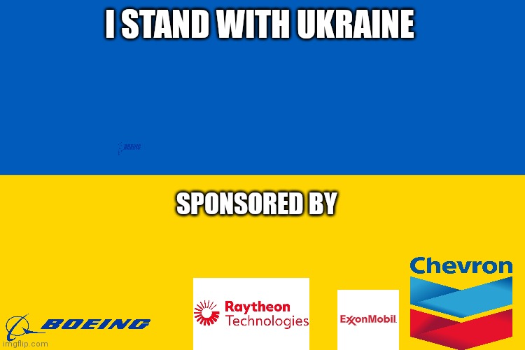 Ukraine flag | I STAND WITH UKRAINE; SPONSORED BY | image tagged in ukraine flag | made w/ Imgflip meme maker