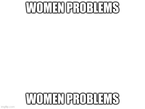 Blank White Template | WOMEN PROBLEMS WOMEN PROBLEMS | image tagged in blank white template | made w/ Imgflip meme maker