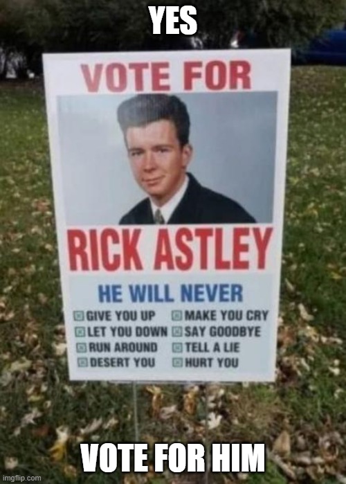 YES; VOTE FOR HIM | image tagged in funny memes | made w/ Imgflip meme maker