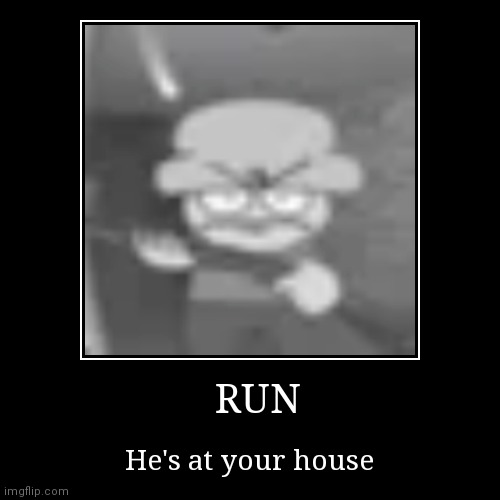 Run | image tagged in bambi,fnf bambi | made w/ Imgflip demotivational maker