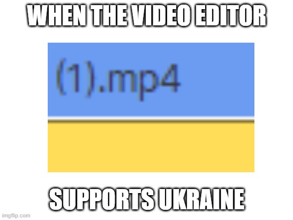 WHEN THE VIDEO EDITOR; SUPPORTS UKRAINE | image tagged in video,memes,funny,lol,politics lol | made w/ Imgflip meme maker