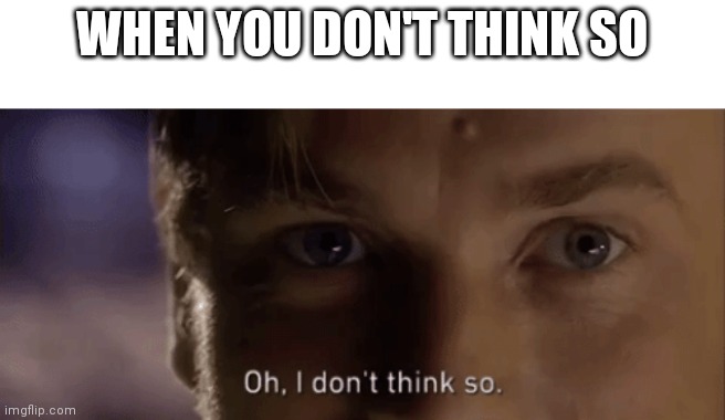 Antimeme time | WHEN YOU DON'T THINK SO | image tagged in oh i dont think so,antimeme | made w/ Imgflip meme maker