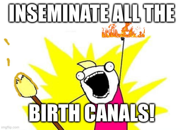 I remember the first time I was 7 | INSEMINATE ALL THE; BIRTH CANALS! | image tagged in memes,x all the y | made w/ Imgflip meme maker