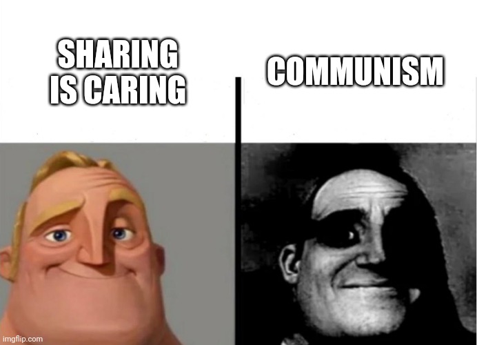 Teacher's Copy | COMMUNISM; SHARING IS CARING | image tagged in teacher's copy | made w/ Imgflip meme maker