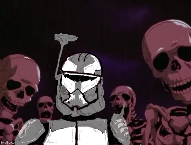 commander wolffe surrounded by dead (im lazy to do it all) | image tagged in hater skeletons,clone wars | made w/ Imgflip meme maker