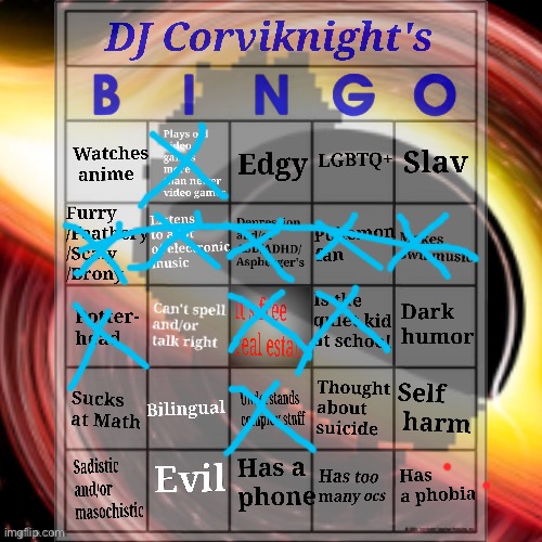 image tagged in dj corviknight's bingo | made w/ Imgflip meme maker