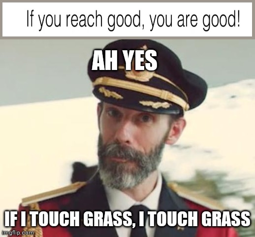 Mobile ads | AH YES; IF I TOUCH GRASS, I TOUCH GRASS | image tagged in captain obvious | made w/ Imgflip meme maker