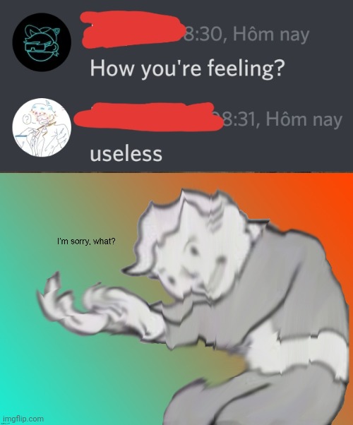 How ur feeling | image tagged in im sorry what | made w/ Imgflip meme maker