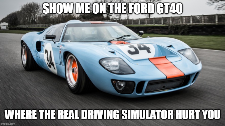  SHOW ME ON THE FORD GT40; WHERE THE REAL DRIVING SIMULATOR HURT YOU | image tagged in gran turismo | made w/ Imgflip meme maker