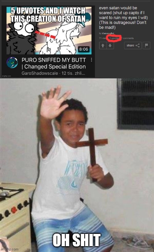 *Seizure* | OH SHIT | image tagged in scared kid | made w/ Imgflip meme maker