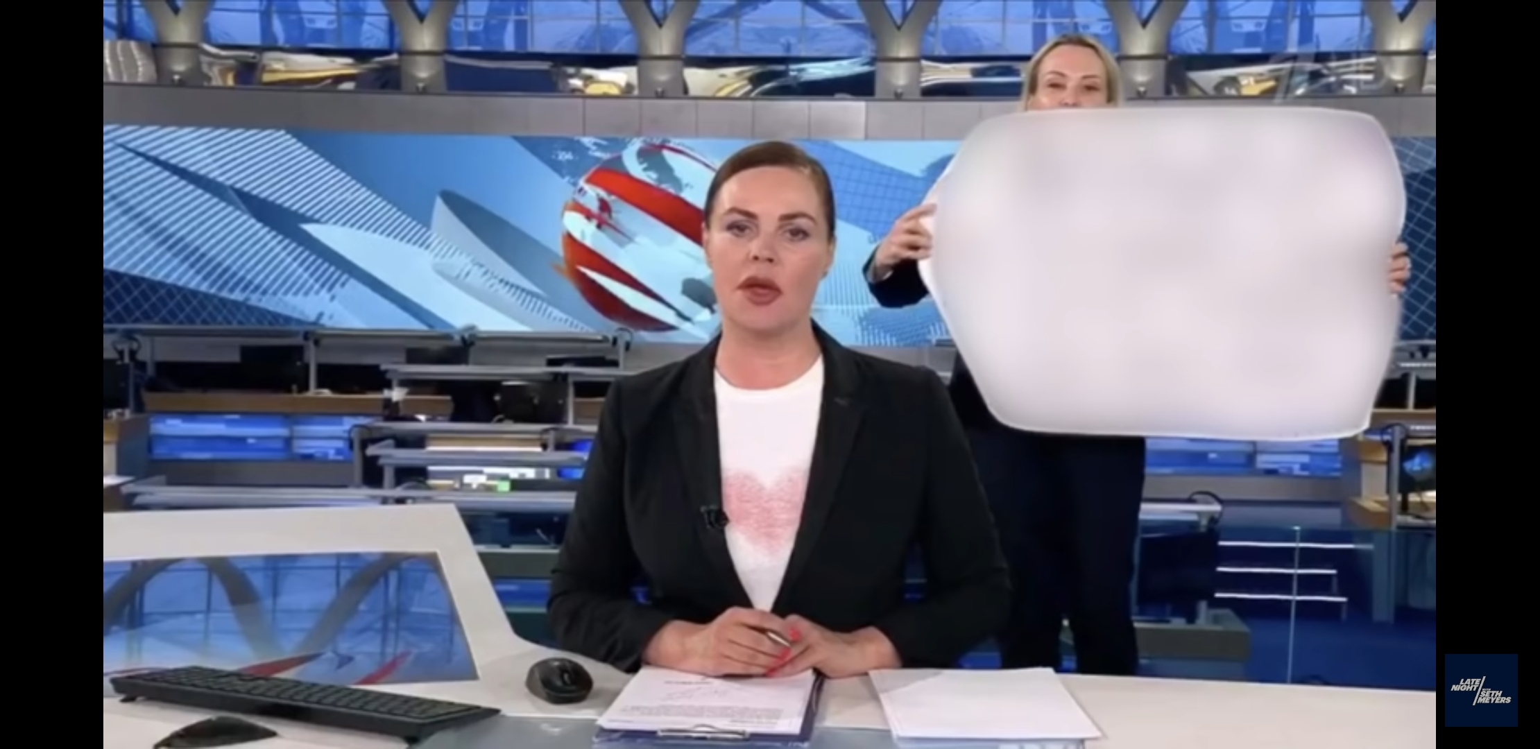 Russian TV protester Blank Meme Template