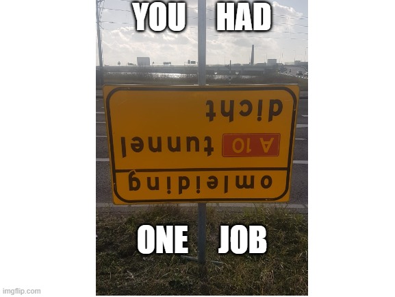 You had one job | YOU     HAD; ONE     JOB | image tagged in you had one job,you had one job just the one | made w/ Imgflip meme maker